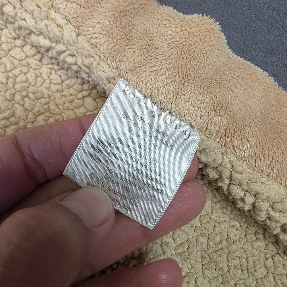 Koala Baby Giraffe Monkey Birds Plush Sherpa Baby Blanket‎ Tan Cream Plush 2010
